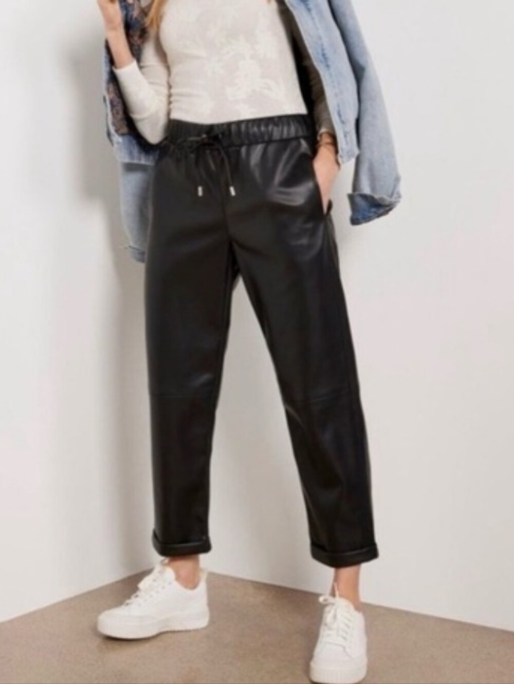 Evereve Jules Faux Leather High Rise Pant In Black New With Tags